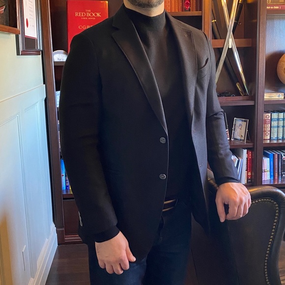 Black Armani Colleczioni, unconstructed, 100% wool blazer. Fits sizes 38-40 - Picture 1 of 5